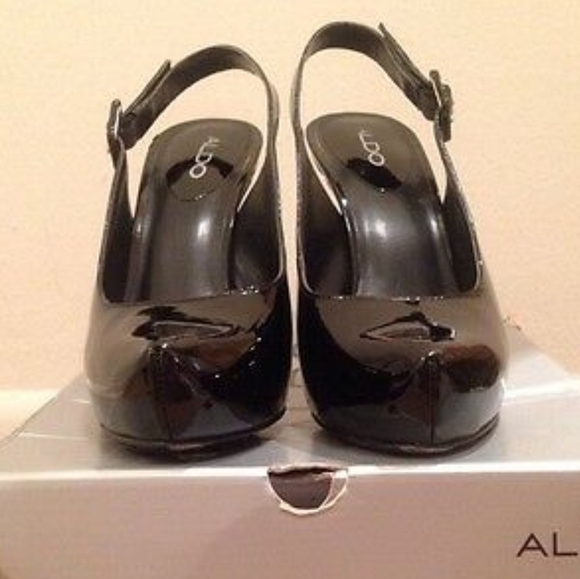 2000s aldo patent leather platform slingback - Picture 4 of 14